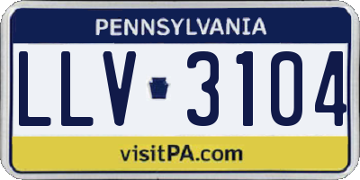 PA license plate LLV3104