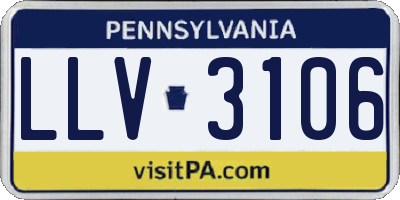 PA license plate LLV3106