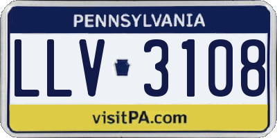 PA license plate LLV3108