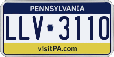 PA license plate LLV3110