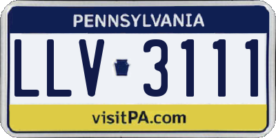 PA license plate LLV3111