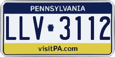 PA license plate LLV3112