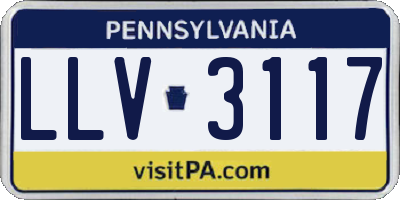PA license plate LLV3117