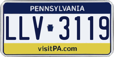 PA license plate LLV3119
