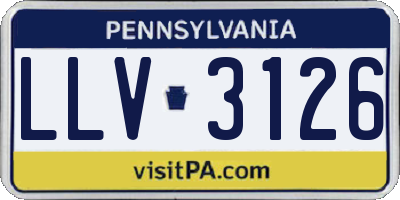 PA license plate LLV3126