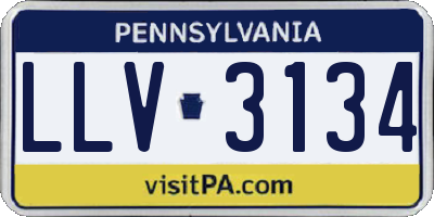 PA license plate LLV3134