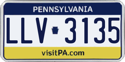 PA license plate LLV3135