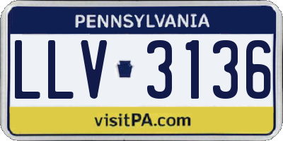 PA license plate LLV3136
