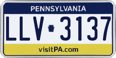 PA license plate LLV3137