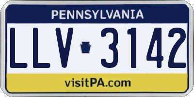 PA license plate LLV3142