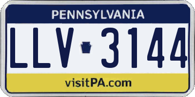 PA license plate LLV3144
