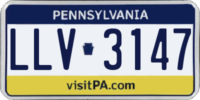 PA license plate LLV3147