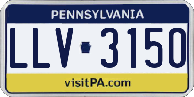 PA license plate LLV3150