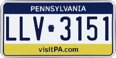 PA license plate LLV3151