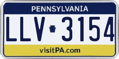 PA license plate LLV3154