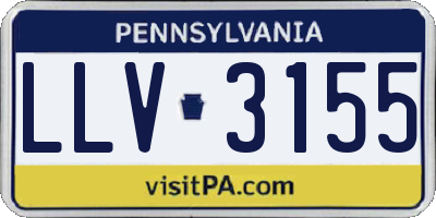 PA license plate LLV3155