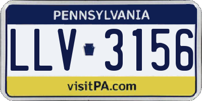 PA license plate LLV3156