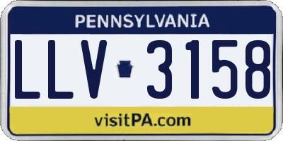 PA license plate LLV3158