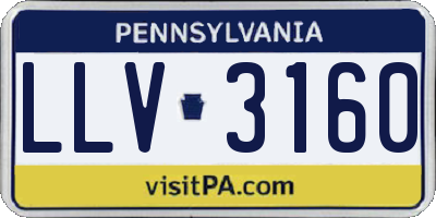 PA license plate LLV3160