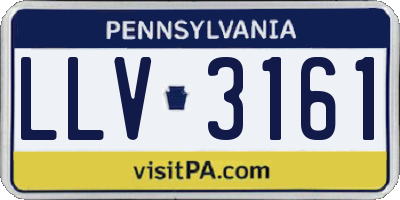 PA license plate LLV3161