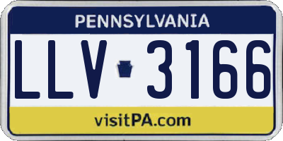 PA license plate LLV3166