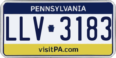 PA license plate LLV3183