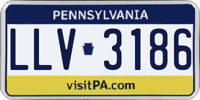 PA license plate LLV3186