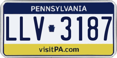 PA license plate LLV3187