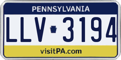 PA license plate LLV3194