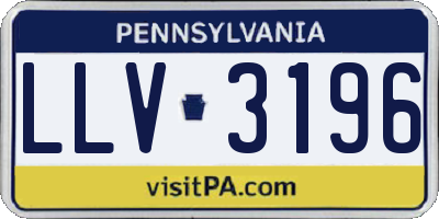 PA license plate LLV3196
