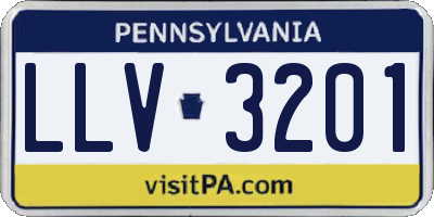 PA license plate LLV3201