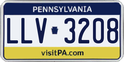 PA license plate LLV3208