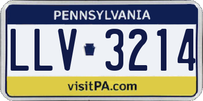 PA license plate LLV3214