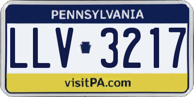 PA license plate LLV3217