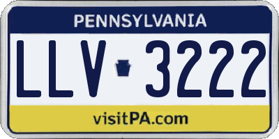 PA license plate LLV3222