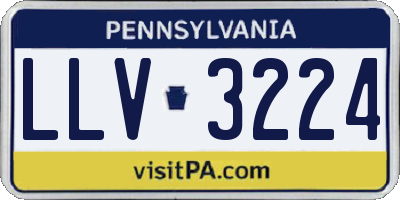 PA license plate LLV3224