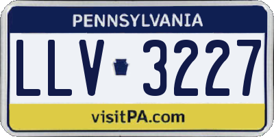 PA license plate LLV3227
