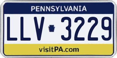 PA license plate LLV3229