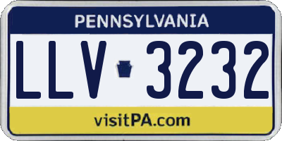 PA license plate LLV3232