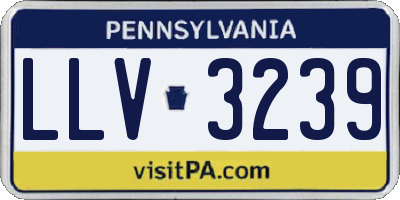 PA license plate LLV3239