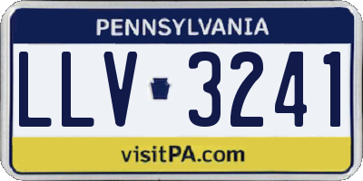 PA license plate LLV3241
