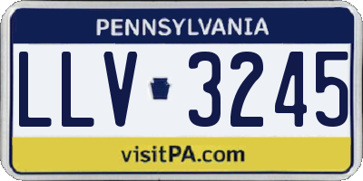 PA license plate LLV3245