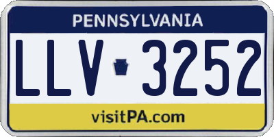 PA license plate LLV3252