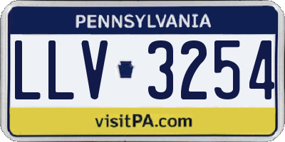 PA license plate LLV3254