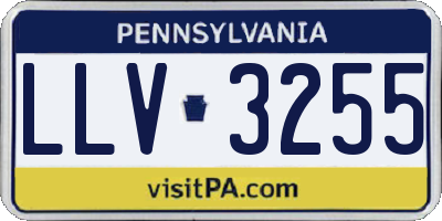 PA license plate LLV3255