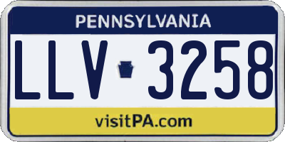 PA license plate LLV3258