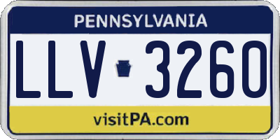 PA license plate LLV3260