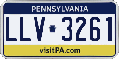 PA license plate LLV3261