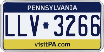 PA license plate LLV3266