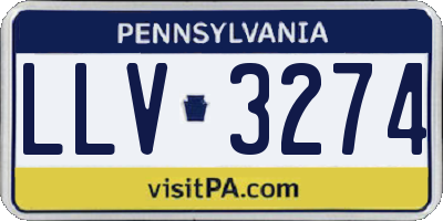 PA license plate LLV3274